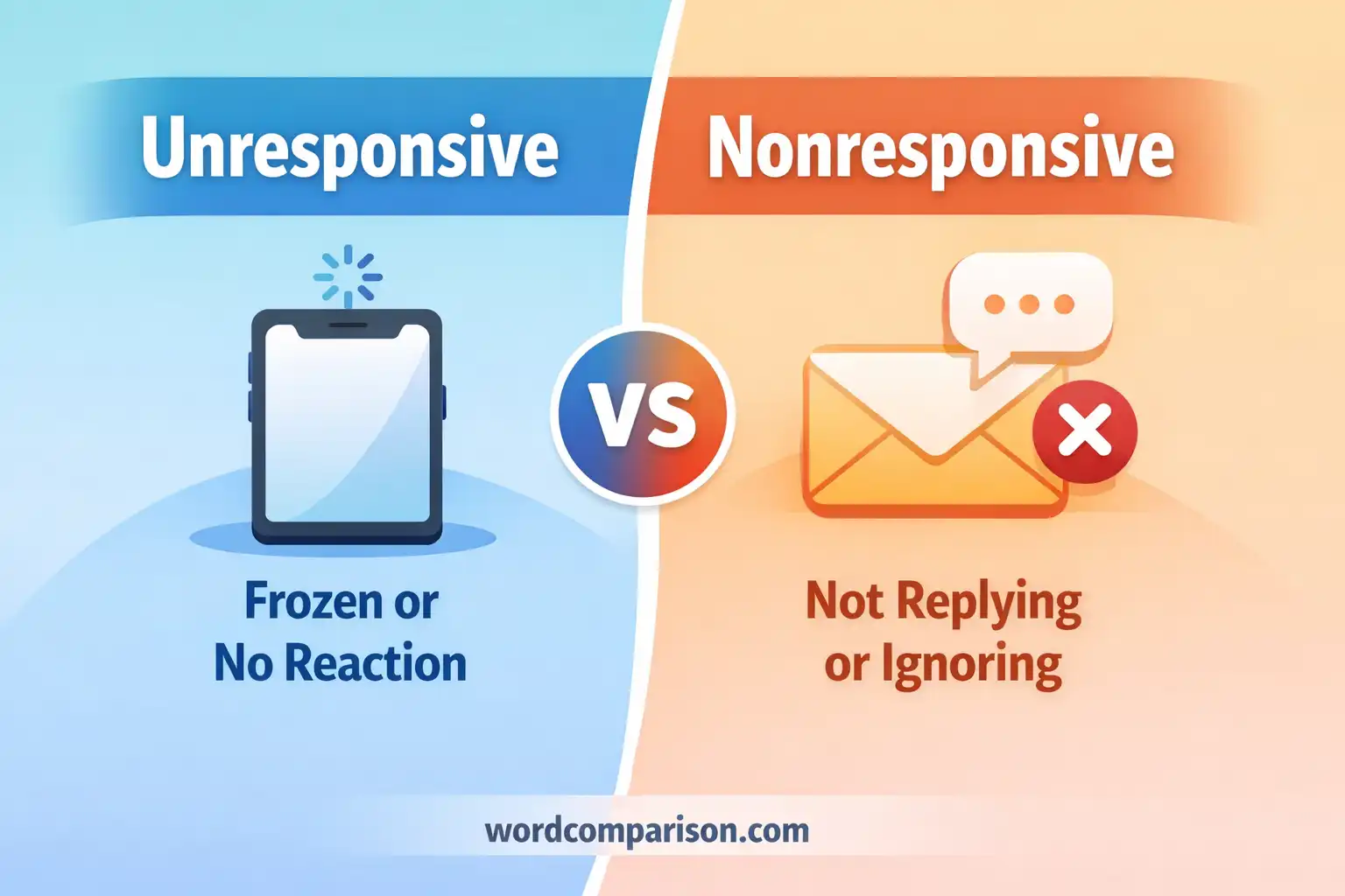 unresponsive vs nonresponsive
