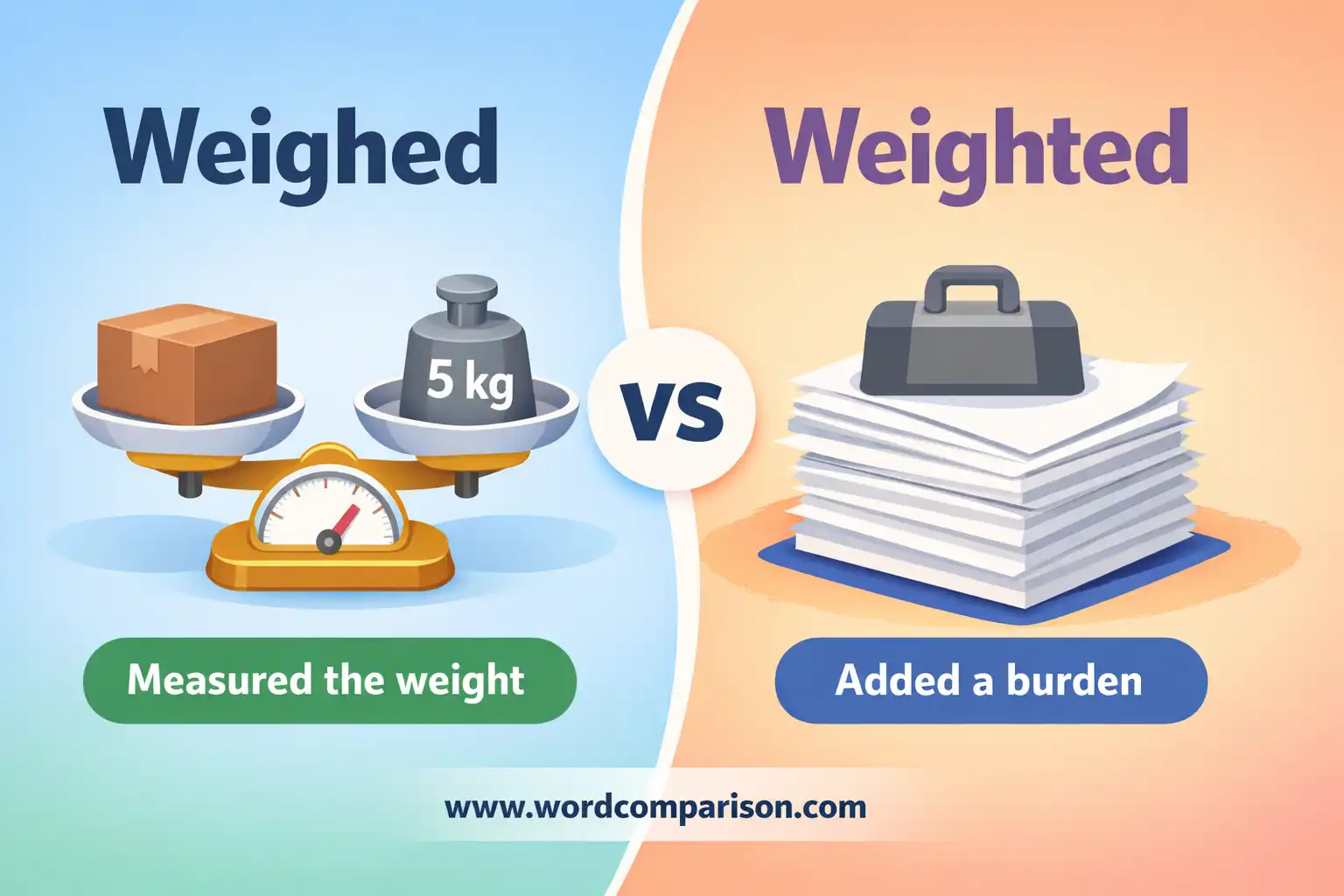 weighed vs weighted