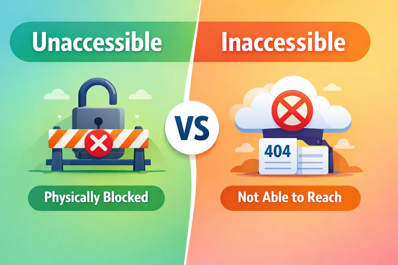 unaccessible vs inaccessible